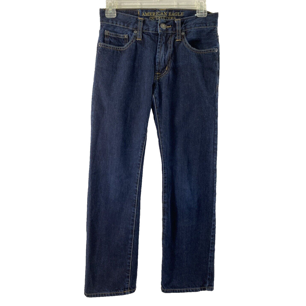 American Eagle Jeans Mens 26 x 26 Original Straight Dark‎ Wash Denim
